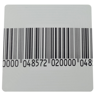Metki wlepki stickery nalepki etykiety czipy antykradzieżowe zabezpieczające RF radiowe 5x5 50x50 z kodem kreskowym EAN Amersec