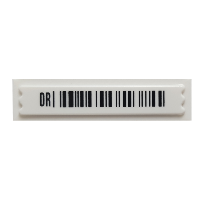 Metki wlepki stickery nalepki etykiety czipy antykradzieżowe zabezpieczające akustomagnetyczne AM białe z kodem kreskowym EAN Amersec